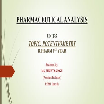 Pharmaceutical Analysis Potentiometery BP
