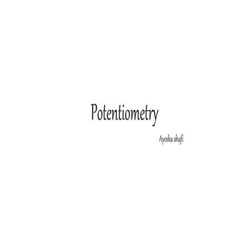 Potentiometry