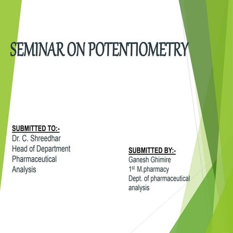 Potentiometry1 for mpharm ist sem notes 