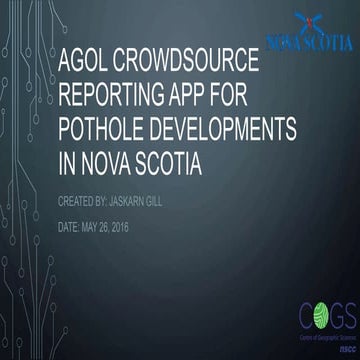 Pothole Reporter For Nova Scotia-Presentation