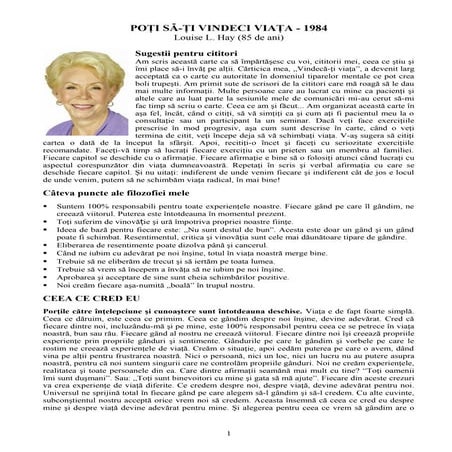 Poți să-ți vindeci viața - Louise L. Hay