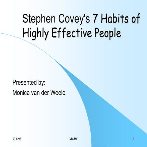 Stephen R.covey 7 habits of highly effective people