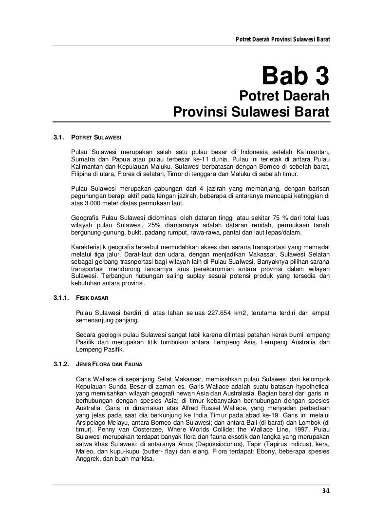 Potret Daerah Provinsi Sulawesi Barat