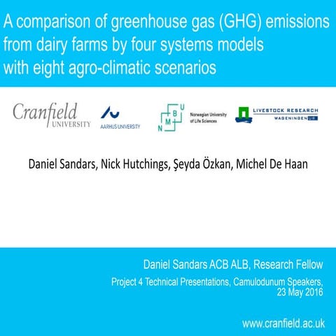 A comparison of greenhouse gas (GHG) emissions from dairy farms by four syste...