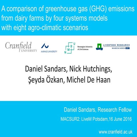 A comparison of greenhouse gases emmisions from dairy farms using four system...