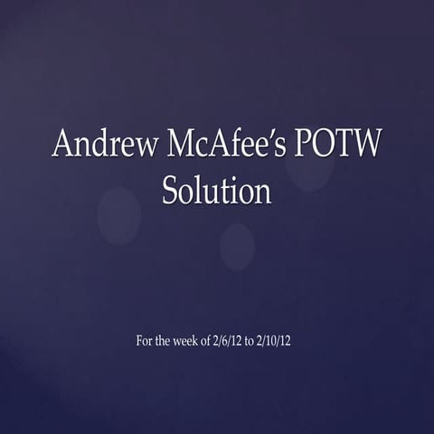 POTW #1 Solution