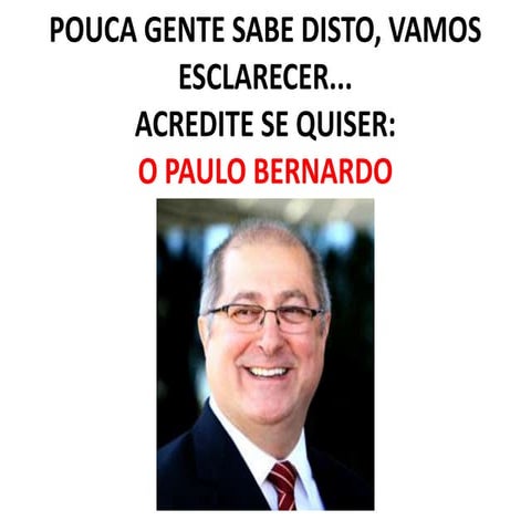 Pouca gente sabe disto, vamos esclarecer
