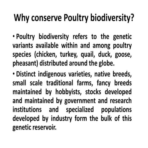 Poultry breeding