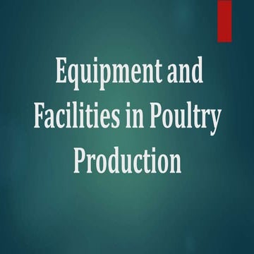 Poultry equipment and facilities