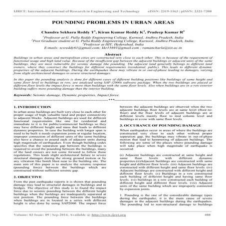 Pounding problems in urban areas