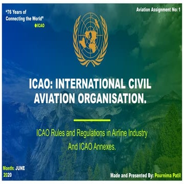 ICAO Rules and Regulations in Airline Industry And ICAO Annexes