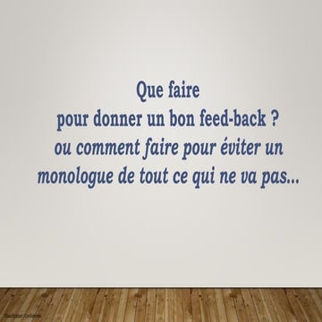 Pour un feedback efficace