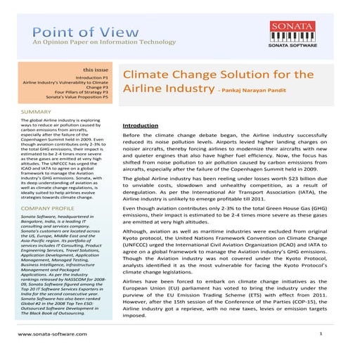 POV - Climate change solution for the airline industry