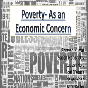 Poverty as an economic concern