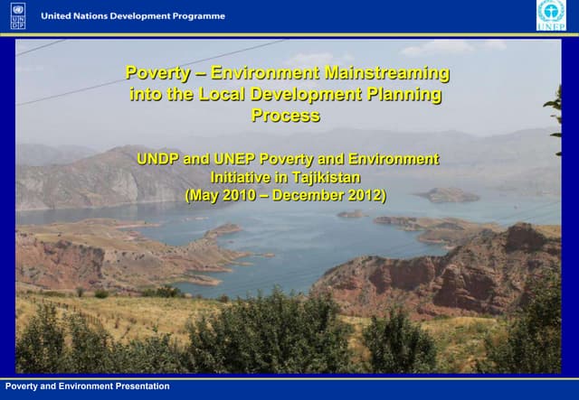 Poverty-Environment Initiative in Tajikistan