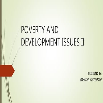 Poverty and development issues 