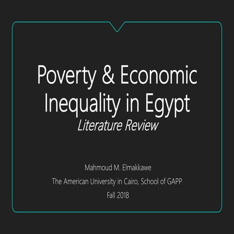 Poverty and Economic Inequality in Egypt | PPTX
