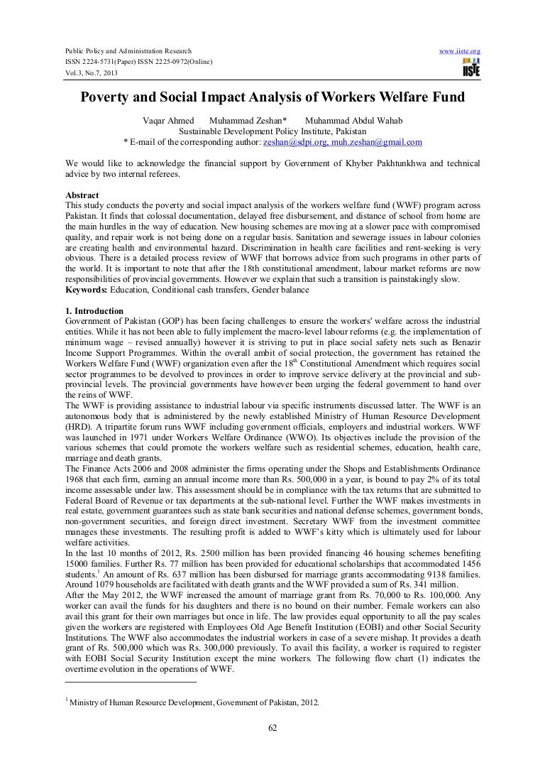 labour welfare in pakistan essay on social welfare