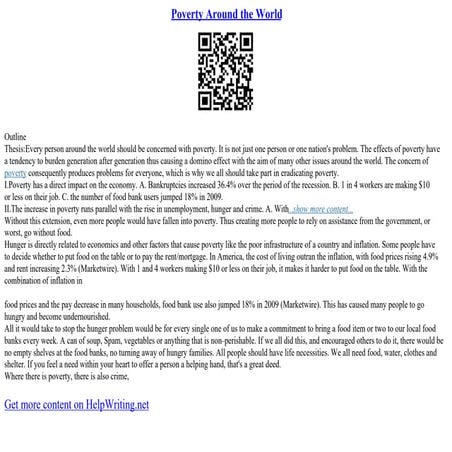 Poverty Around The World