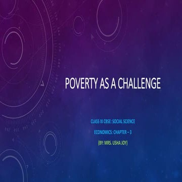 Poverty as a challenge
