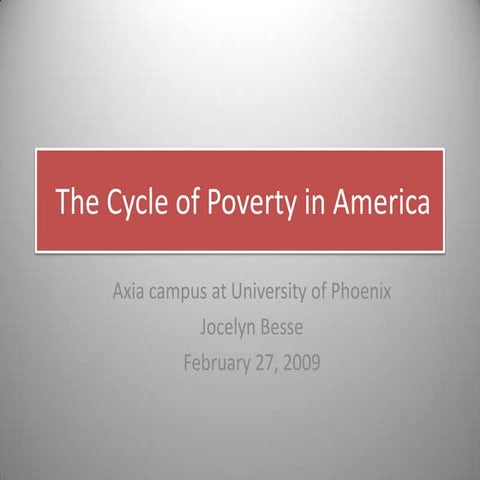 Poverty In America