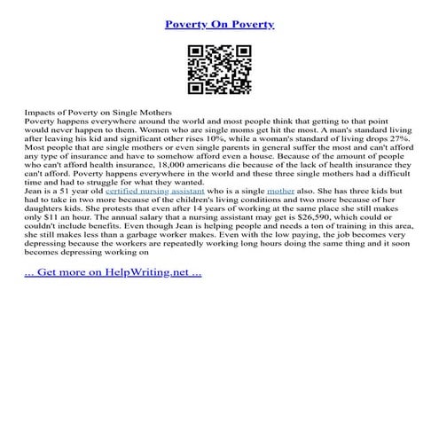 Poverty On Poverty | PDF