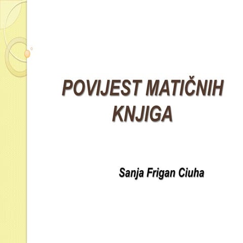 Povijest matičnih knjiga
