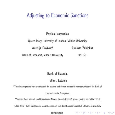 Adjusting to Economic Sanctions