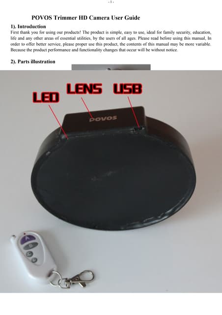 Povos trimmer hd camera user guide