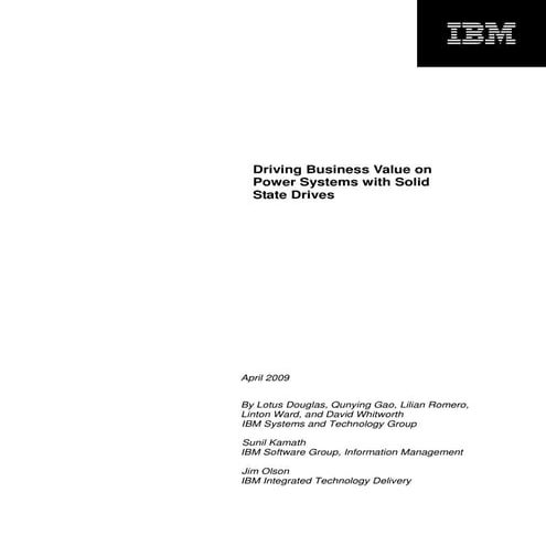 Driving Business Value on Power Systems with Solid-state Drives