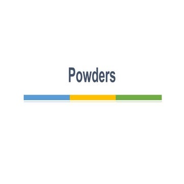 solid dosage forms, powders, pharmaceutical technology