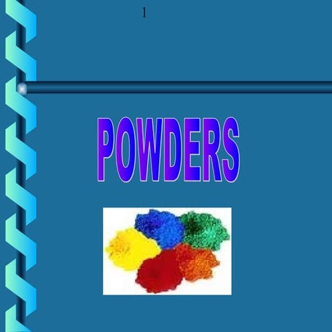 Powders,modified, lec 8 | PPT