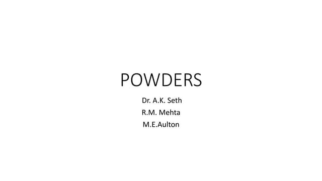 Powders | PPTX