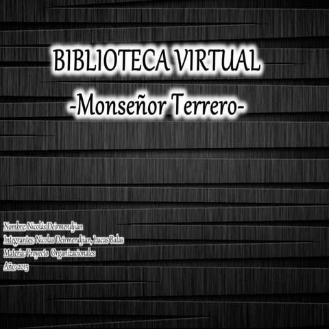 Implementación de una biblioteca virtual | PPTX