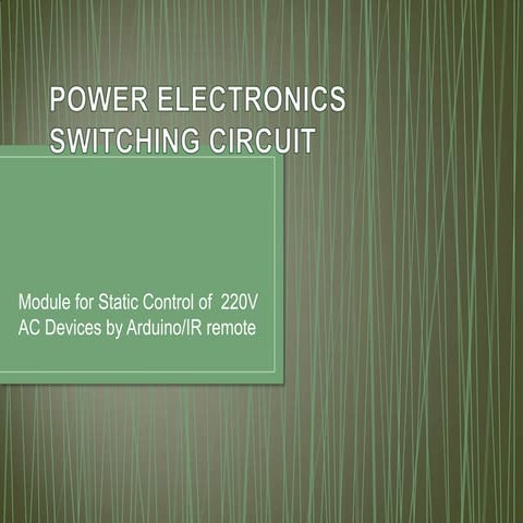 Power electronics switching circuit
