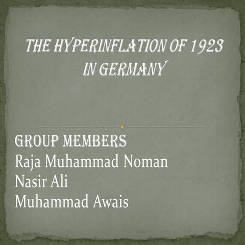 The hyperinflation of 1923 in Germany 