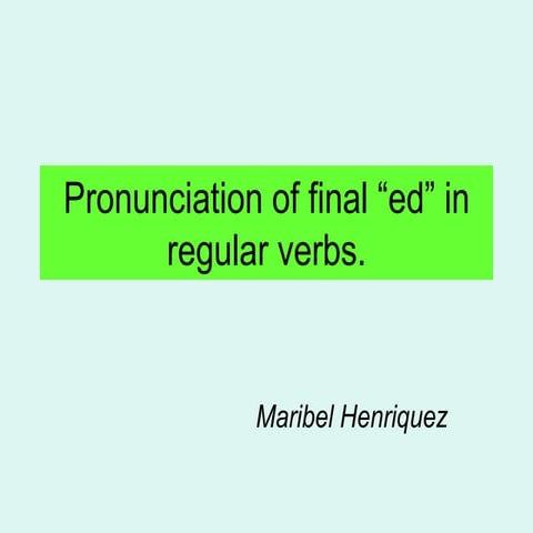 Pronunciation on final /ed/