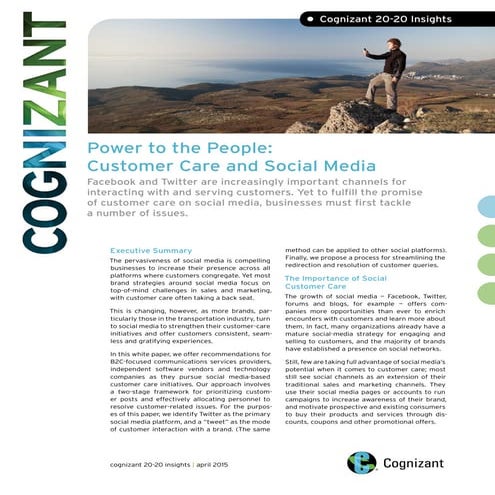 Power to the People: Customer Care and Social Media