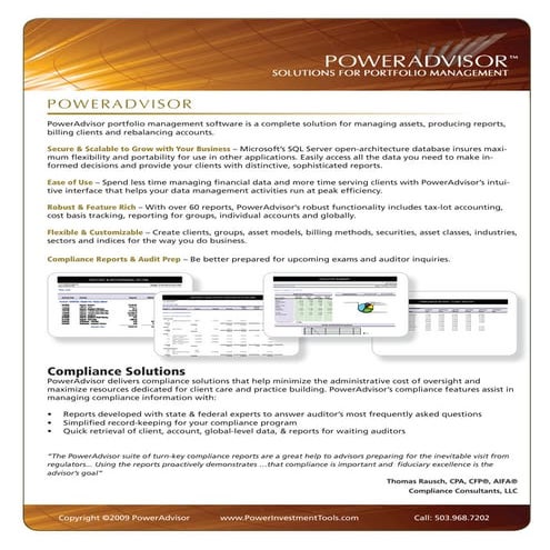 PowerAdvisor - Portfolio Management Software