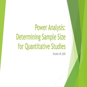 Power Analysis: Determining Sample Size for Quantitative Studies