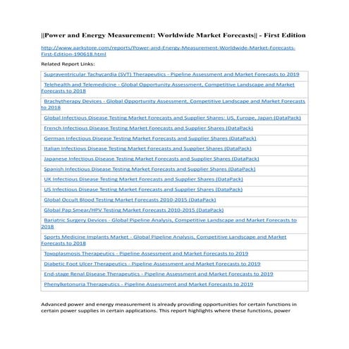Power and energy measurement