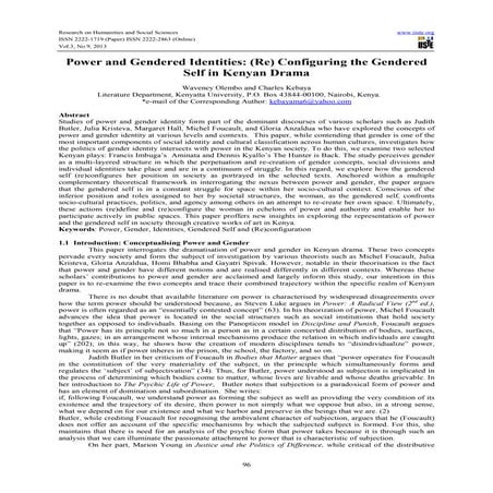 Power and gendered identities (re) configuring the gendered self in ...