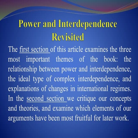 Power and interdependence | PPTX