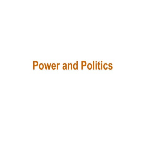 Power And Politics