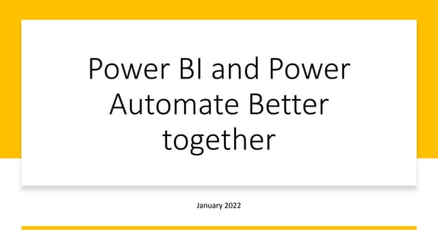 Power automate and power BI January 22 Baku