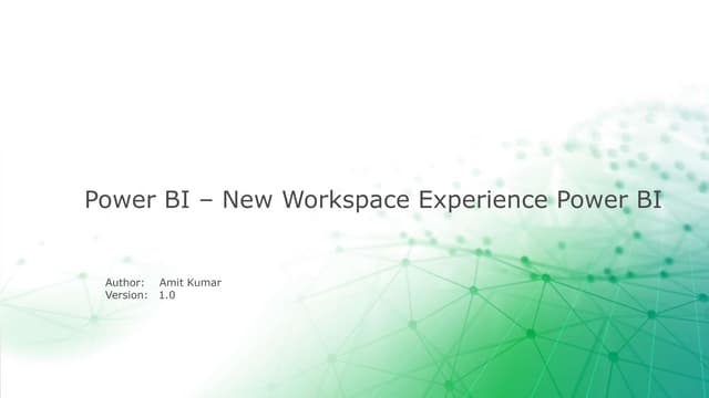 Power BI  new workspace experience in power bi