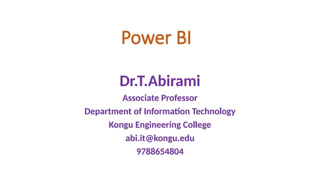 Introduction to Microsoft Power BI is a business analytics service