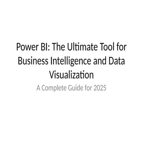 Power BI - The future of Data Presentation and Visualizations