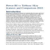 Power BI vs Tableau | Key features and Comparison 2022 
