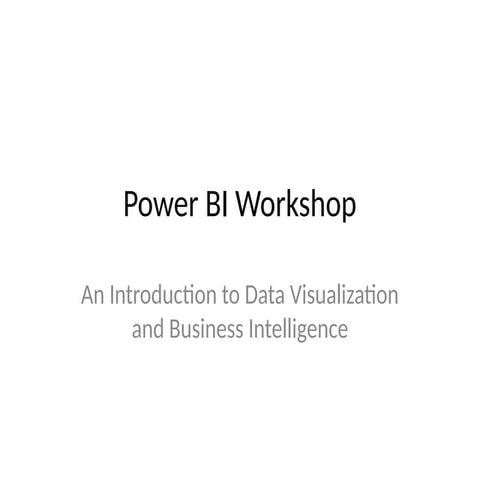 Introduction to Power BI and Data Visualization | PPTX